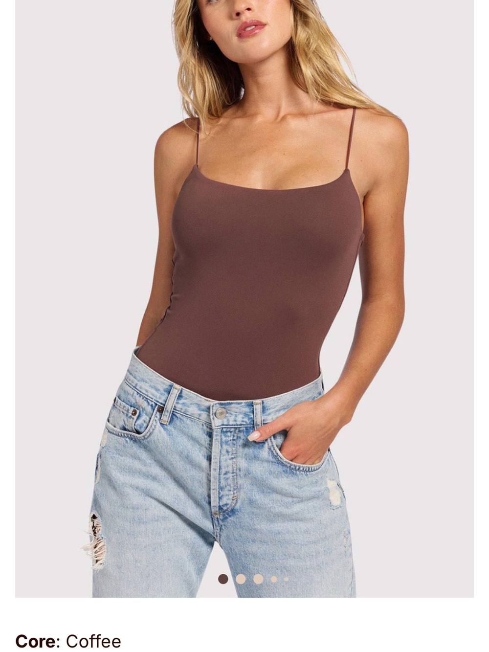 Nuuds cami bodysuit in color coffee Size small
